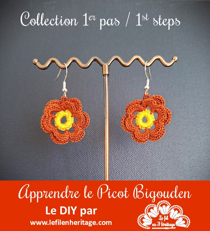 Modèle DIY Spécial débutant - Boucles d'oreilles Rose double