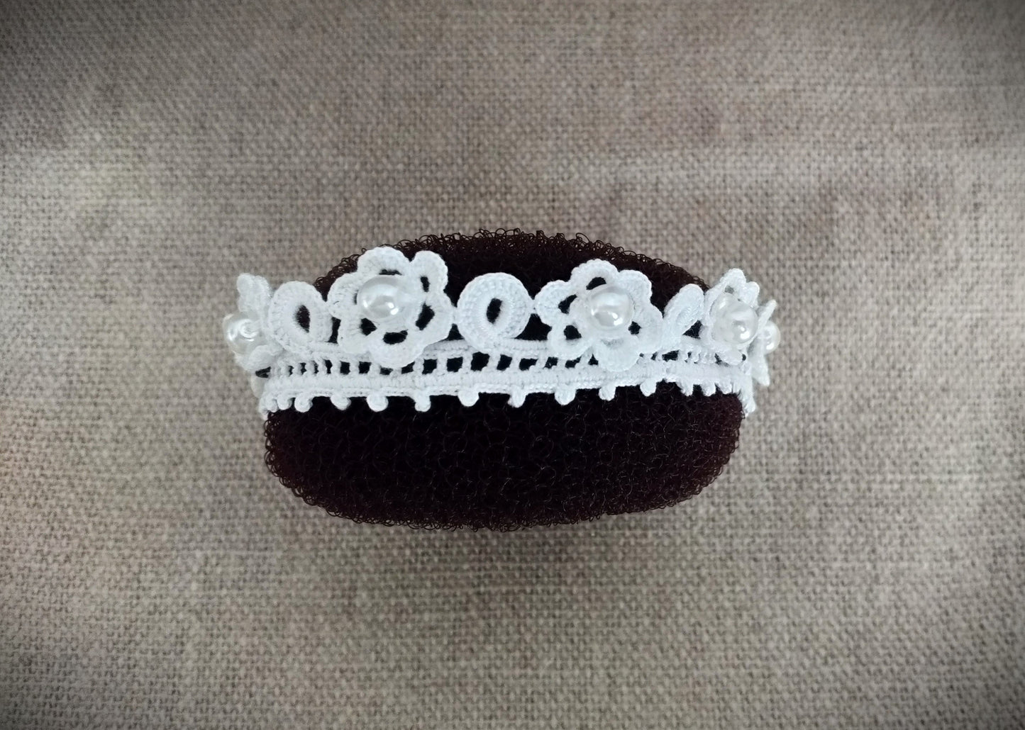 Roses perlées (Couronne de chignon)