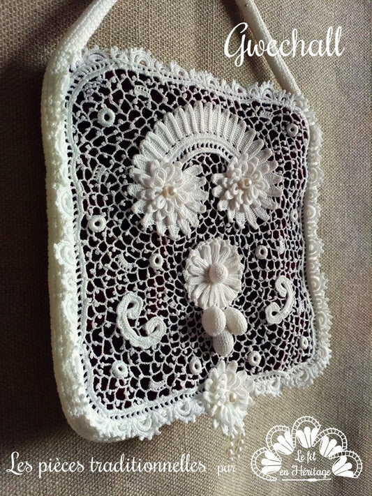Réticule d'opéra en guipure d'Irlande